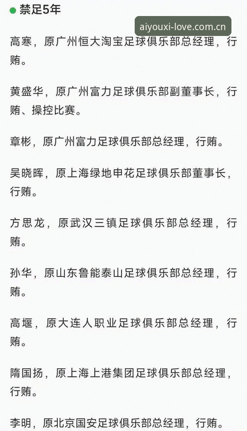 AYX电脑版 足协第三批禁足名单出炉:5个关键点带你读懂65人处罚背后的体育治理逻辑